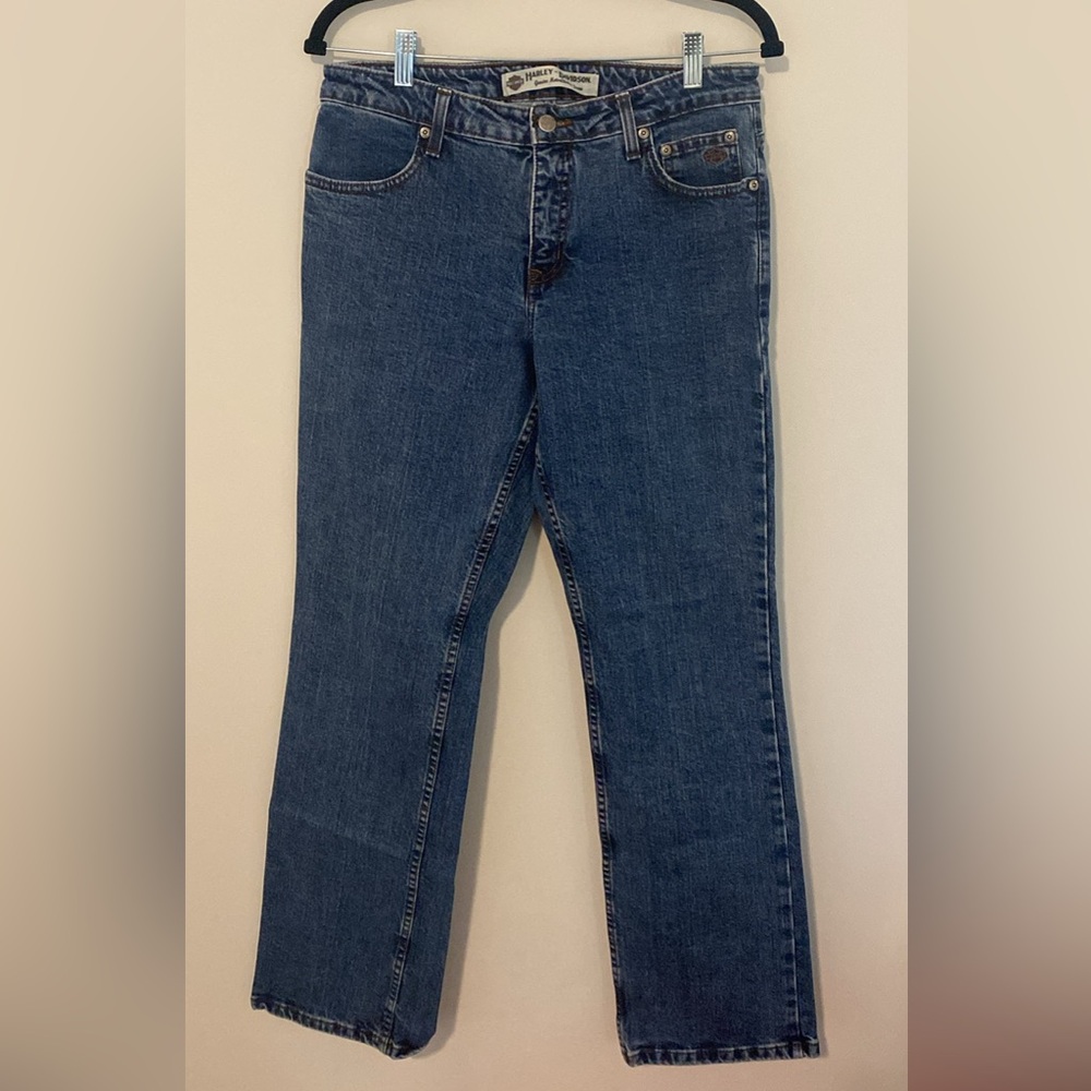 Vintage Harley Davidson Motorcycles Medium Wash Bootcut Jeans